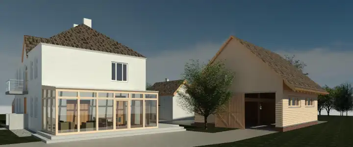 Garage als Teil der Landschaft in Groß Köris Garage als Teil der Landschaft in Groß Köris